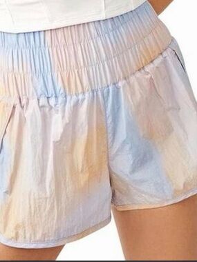 Free People Movement The Way Home Peach Blue  Aura Running Shorts Size M